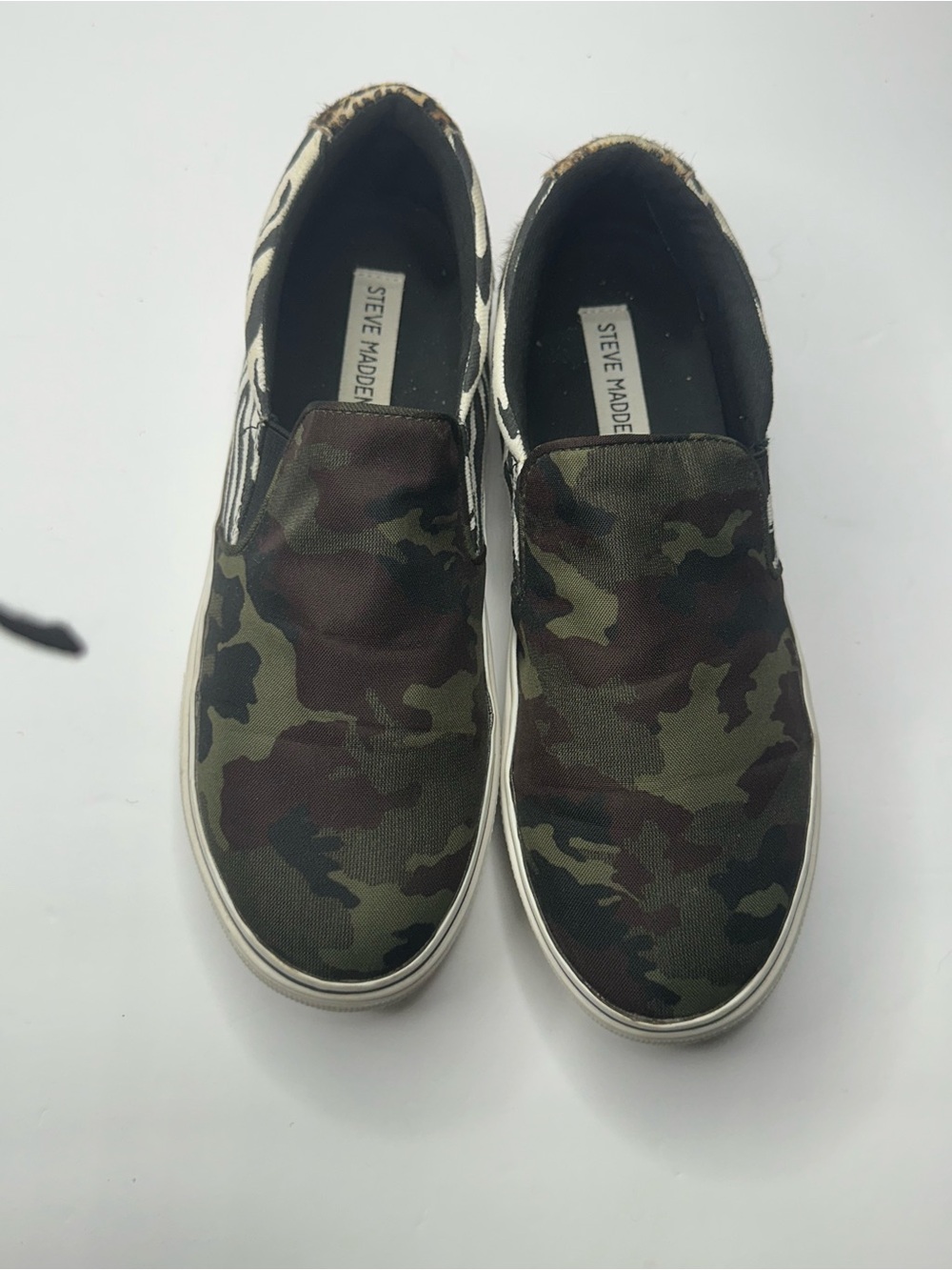 Away Men’s Camouflage Slip-On Loafers - Green Brown